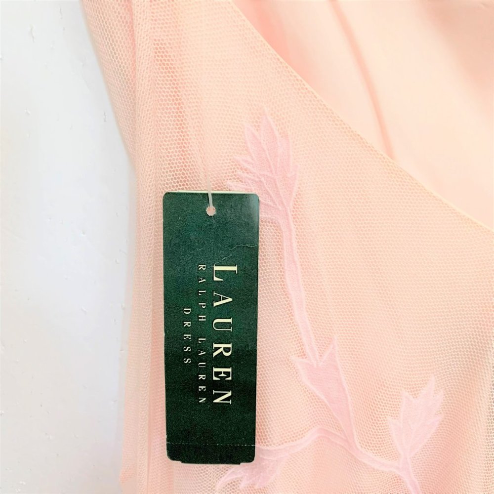 Lauren Ralph Lauren Embroidered Tulle Formal Evening Prom Maxi Dress - Picture 8 of 10